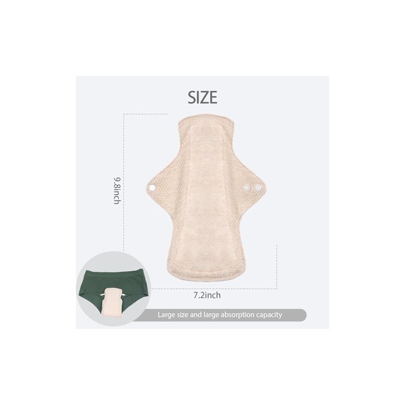 AIO Compresas menstruales de tela reutilizables y lavables, 5 unidades,