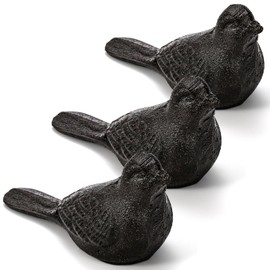 ZOOFOX Paquete de 3 topes de puerta de hierro fundido, tope de puerta decorativo, resistente y rústico para pisos, alfombras, azulejos, hormigón o mad