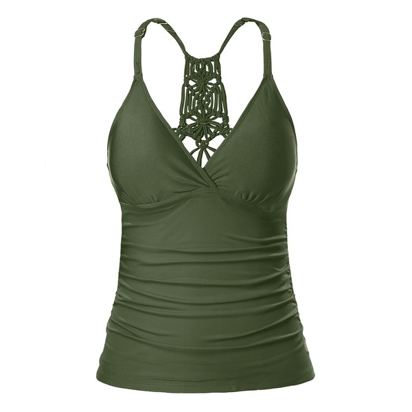 Holipick Tankini Top for Women V Neck Tummy Control Swim