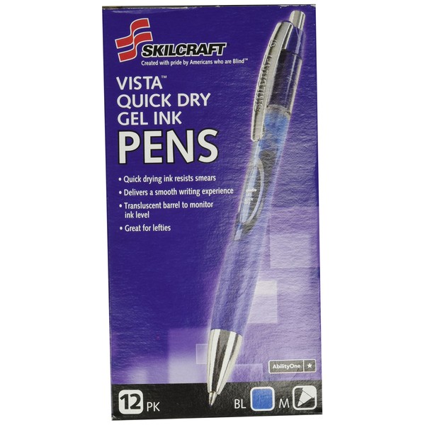 SKILCRAFT Vista Retractable Gel Pens (12 Pack)