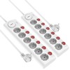 revolt Multi Power Strip: Set of 2 6-Way Power Strips,