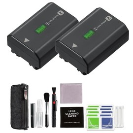 Sony NPFZ100 Z-Series Rechargeable Battery (2 Pack) for Alpha A7 III, A7R III, A9 Digital Cameras with Advanced Accessories| NP-FZ100