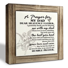 A Prayer for My Dad Wood Plaque Sign, Box Wood Plaques Desk Décor, Birthday Gift for Dad, Tabletop Plaque for Father's Day, Bonus Dad Gift, Father-in-Law Gift, Best Dad Plaque from Son or Daughter