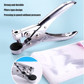 Metal Single Hole Punch, Effort Saving High Hardness Puncher with Comfortable Handle, for Paper, Cardboard, Plastic Bag, PVC Packaging