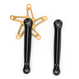 Bolany Folding Bicycle Square Hole Crank 130BCD Sprocket Single Disc Bike Crank Chainwheel PartsGold