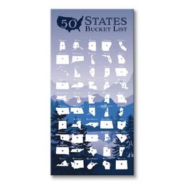 50 States Bucket List Tracker - Gallery Wrapped - Pin Your Quest To Visit All 50 States - 10 inches x 20 inches States Checklist - US States Bucket List