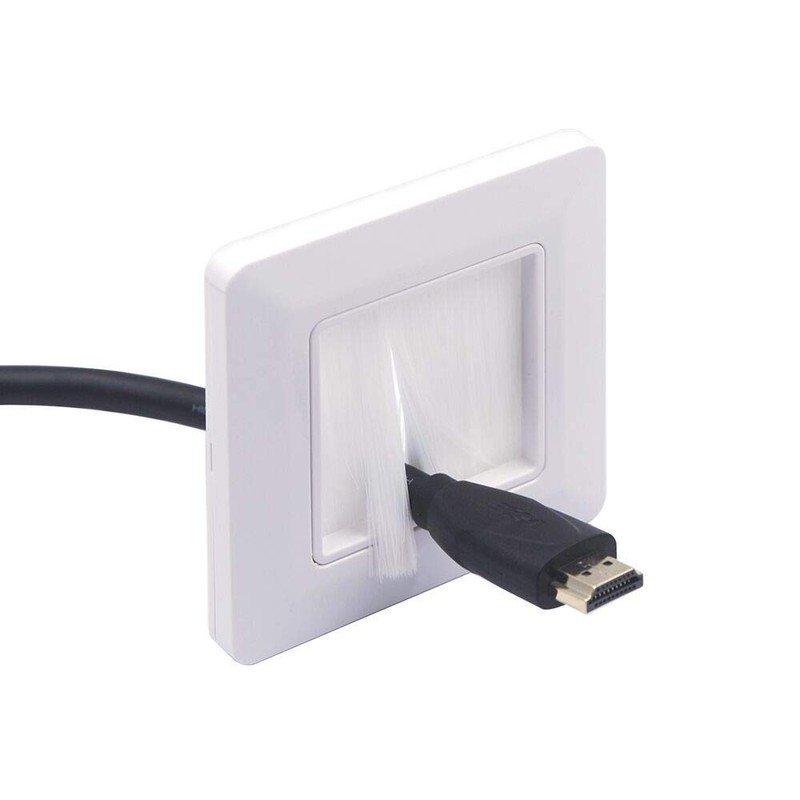 VCE Brush Faceplate White Single Gang Brushplate Brush Wall Plate