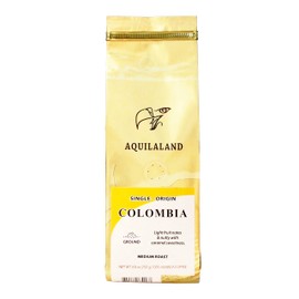 Aquilaland Single Origin Colombia Huila Supremo, 100% Arabica, Medium Roast, 8.8 Ounce Bag (Ground Coffee)