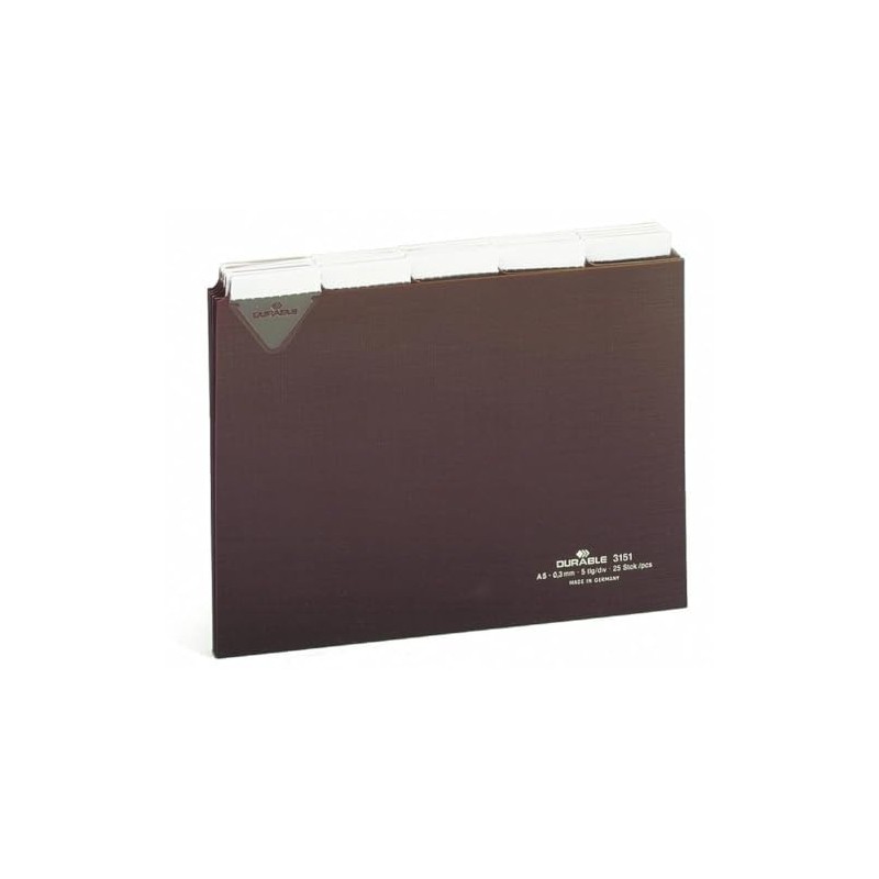 Durable 315111 25 Piece A5 Index Card with Welded Tab