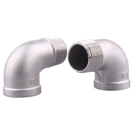 DERPIPE Street Elbow 90 Degree - 3/4 Inch Male x Female NPT Thread SUS304 (Pack of 2)