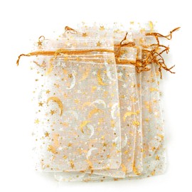 Tabanzhe 30pcs Sheer Organza Gift Bag with Drawstring, Mini Lavender Bag Suitable for Wedding, Festivals, Christmas, Jewellery Bags, Tulle Drawstring Bag, 10x15 Cm White