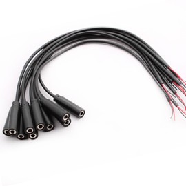 VISSQH 3.5 mm Female to Bare Wire with Open End TRS 3-Pin Stereo 1/8 Inch for Soldering 3.5 mm Mini Stereo Jack Plug Cable for Repairing Audio Headphones Cables, 30 cm, Pack of 10