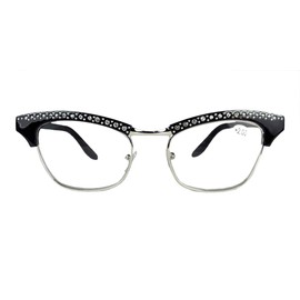 Circleperson - Gafas de lectura para mujer, diseño de ojo de gato, estilo vintage, Negro