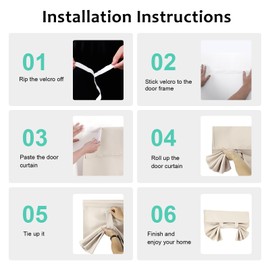 WdFour Room Darkening Solid Color Curtains | 4 Side Curtains for Glass Door | Front Door Sidelight Window Covering Tie-Up Shade (Oatmeal 25W x 40L Inches 1 Panel)