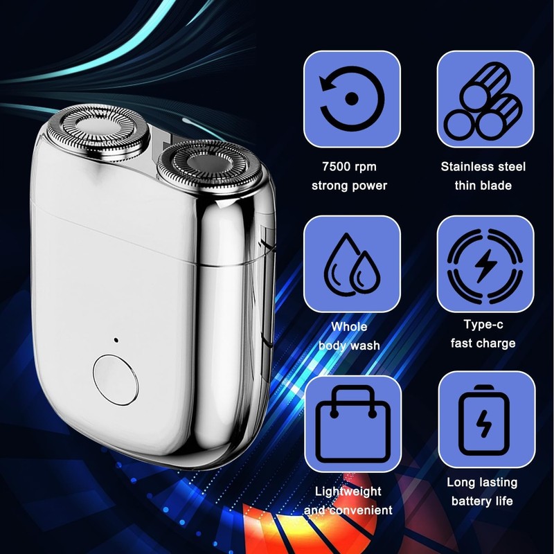 Psycat Mini Dual-Head Electric Shaver, Dual Head Shaver, 2025 Upgrade,