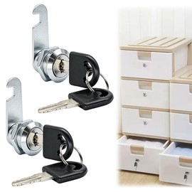 NIHOOOOH Cylinder Lock Cam Lock 0.7 inch (18 mm) Key Cylinder Locker with Key 2 Sets for Drawers, Cabinets, Mailboxes, Storage Cabinets, Doors, Auxiliary Locks, Zinc Alloy, Rustproof, Durable, Easy