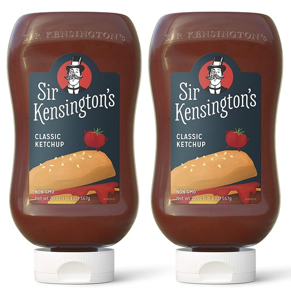 Sir Kensington's Classic Ketchup from Whole Tomatoes, No High Fructose Corn Syrup, Gluten Free, Non- GMO Project Verified, Shelf-Stable, 20 oz (Pack of 2)