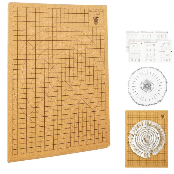 Macrame Board with Pens, Double-Sided Macrame Board Large with Grids
