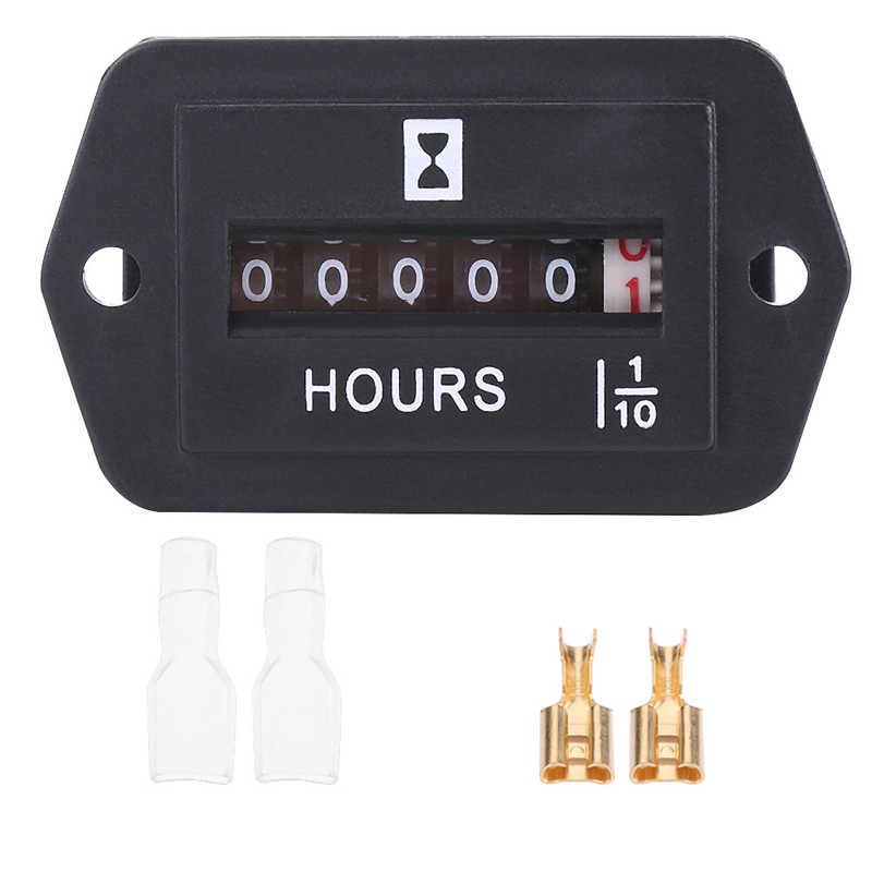 DC 6-80V Mechanical Hour Meter Gauge for Diesel Gasoline Engine