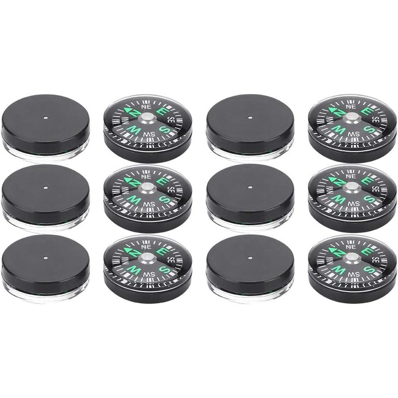 Mini Compass Set, 20mm Oil Filled, 12 Pack, Black, for