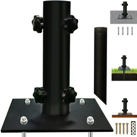 Atsasaye Patio Umbrella Stand for Φ1.2''-Φ2.2'' Pole, Lawn Design with Ground Spike Fixing, Easy to Carry, Table Umbrella Base for Multiple Scenes, Garden/Deck/Porch.