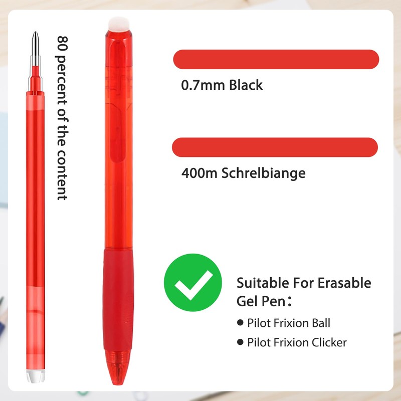 PKCHYE Pack of 12 Compatible with Pilot Frixion Rollerball Pen