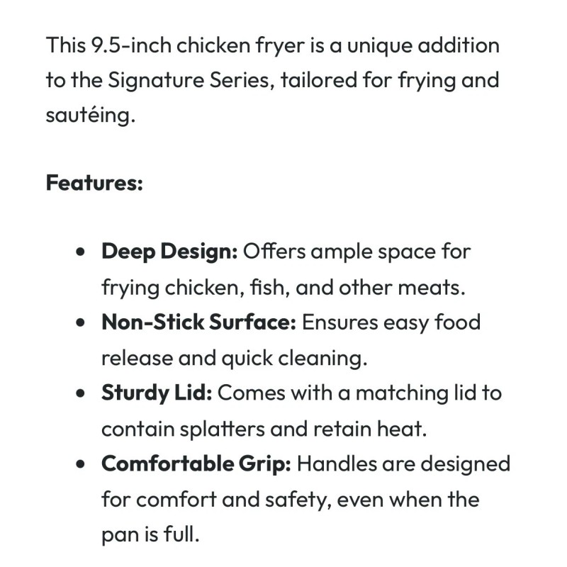 PARINI Stainless Steel Parini Signature Series 9.5" Pan Chicken Fryer