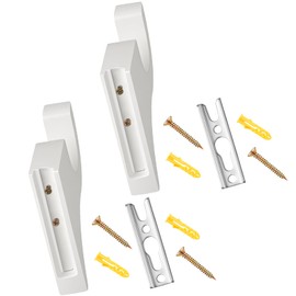 Briwooody 4 Pack Wooden Curtain Rod Brackets Curtain Rod Holder Wood Brackets Classics 3 1/2" Return Bracket for 2" Pole (White)