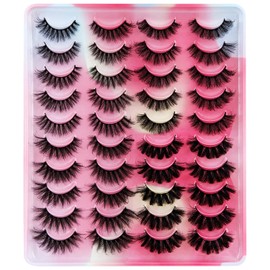 False Eyelashes Dramatic Fluffy 6D Mink Lashes - 20 Pairs 4 Styles