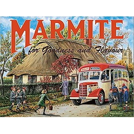 Marmite Bedford Bus steel fridge magnet (og)