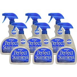 Hope's Perfect Stainless Steel Cleaner Streak-Free Self-Polishing Formula, Blocks Fingerprints, Pack of 6, 22 Ounce, 132 Fl Oz