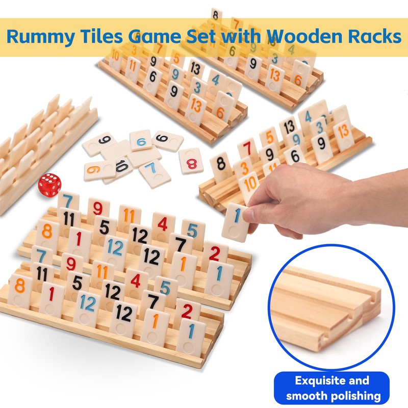 Doreimi Upgraded Rummy Cube Game Set 6 Plays with 6