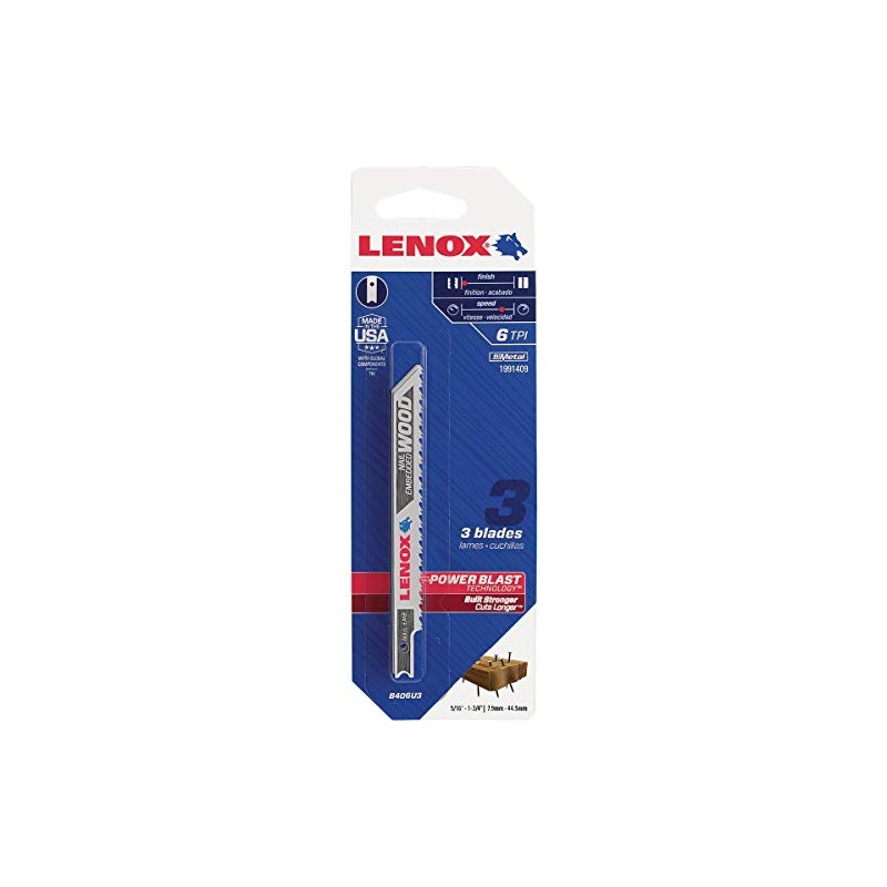 LENOX Tools 1991409 U-Shank General Purpose Jig Saw Blade, 4"