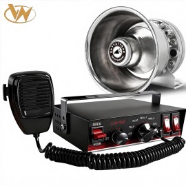 8Tones 200W Emergency Speaker/Fire Truck Siren PA IP67 Waterproof Yelp/Wail/Hi-Lo Modes Mic Speaker Vehicle PA System | 12VType: Siren