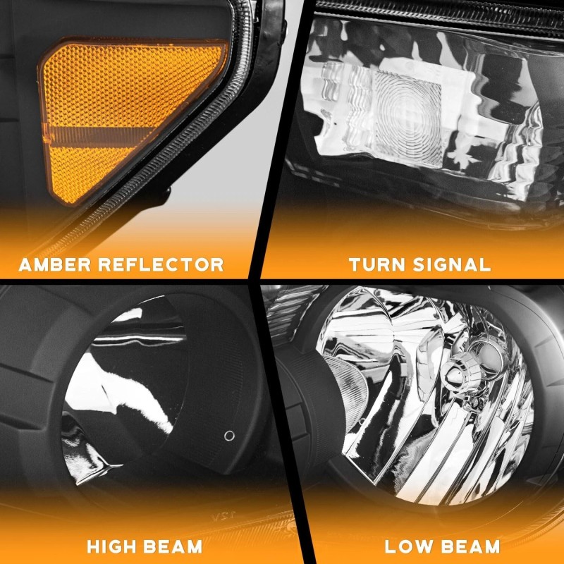 Unbranded Pair Headlights Assembly For 2007-2013 Toyota Tundra 2008-2017 Sequoia