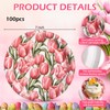 Havawish 100 Pcs Tulip Round Paper Plates 7 Inches Easter