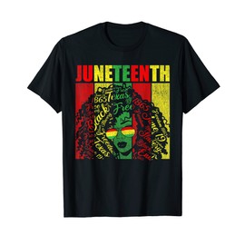 Juneteenth Shirt For Women Girls, Afro Curly Hair Juneteenth T-Shirt