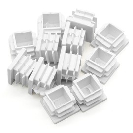 Jiozermi 12 Pcs 3/4" Square Plastic Plug, White Square Plastic End Cap Furniture Finishing Plug for Pipe Post, Chairs and Furniture