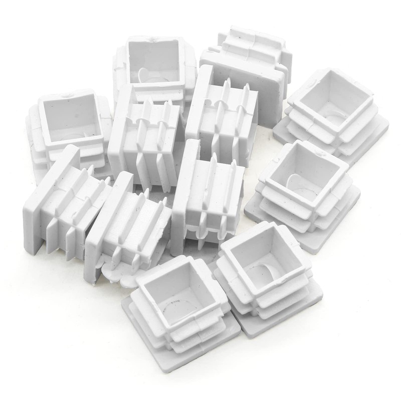 Jiozermi 12 Pcs 3/4" Square Plastic Plug, White Square Plastic