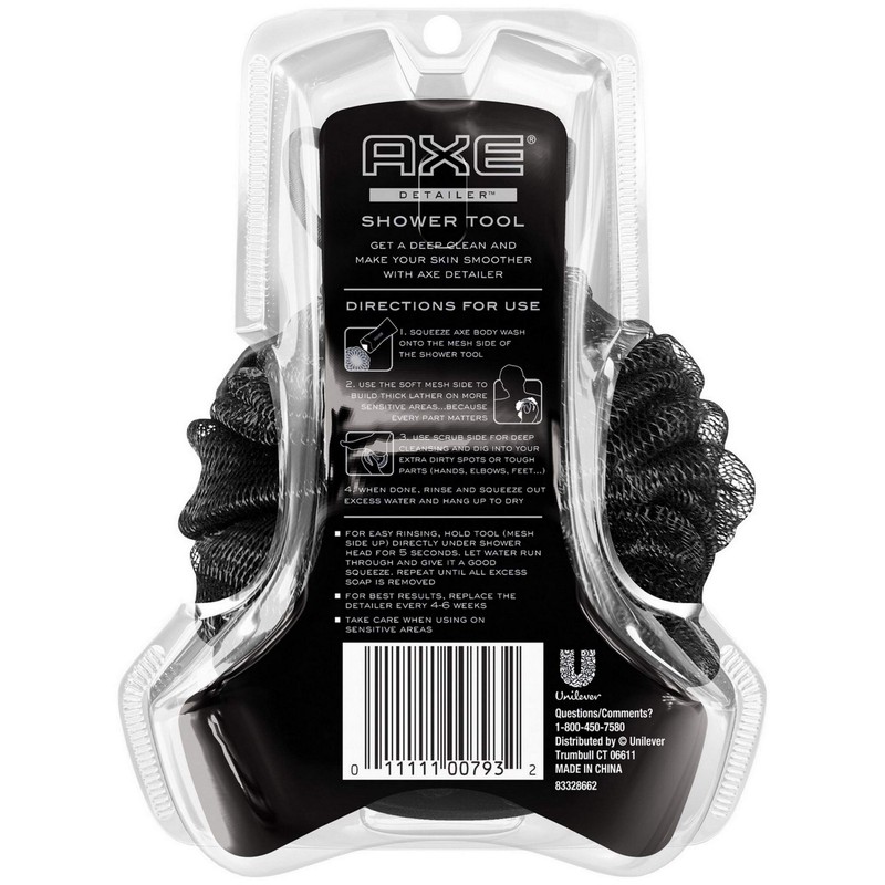 AXE Detailer Shower Tool body exfoliator for men 2-Sided removes