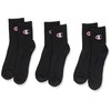 Champion Sport Genderless Quarter Crew, Black, Small