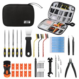 52 PCS Printer Accessories Tool Kit for 3D Printer, Compatible with FDM SLA Printing Machine, Includes Scraper, Tweezers, Nozzle Cleaning Needles, Deburring Tool, Flush Cutters for Beginner Printing