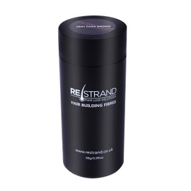 RESTRAND Hair Building Fibres. The Latest Generation of Fibres. Instantly Hide Hair Loss. 14 Colours Available, Large 28g Pot. (Very Dark Brown)