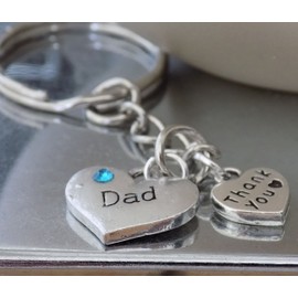 Gregory Crafts & Gifts Dad, Father Thank You Silver Keyring Handcrafted Keepsake Gift