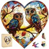 Wooden Puzzles for Adults, Glass Owls Wooden Jigsaw Puzzles,Animal Unique