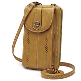 S-ZONE Women RFID Blocking Crossbody Cell Phone Purse Small Faux Leather Wallet Purse