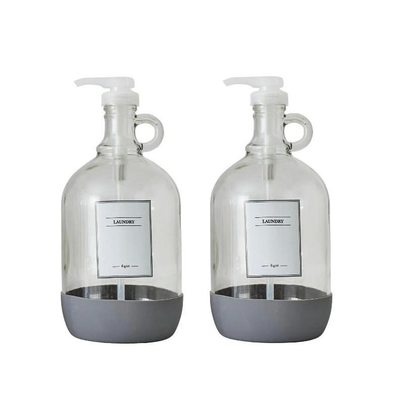 128 fl oz Glass & Resin Laundry Detergent Dispenser Set,