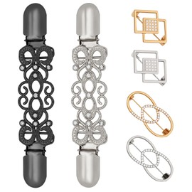 ROPAKED 6 Pcs Cinch Clip Vintage Dress Clips Back Cinch Sweater Clips to Hold Sweater Together Shawl Cardigan Collar Clip to Tighten Dress Pant Waist Tightener for Women(Classic)