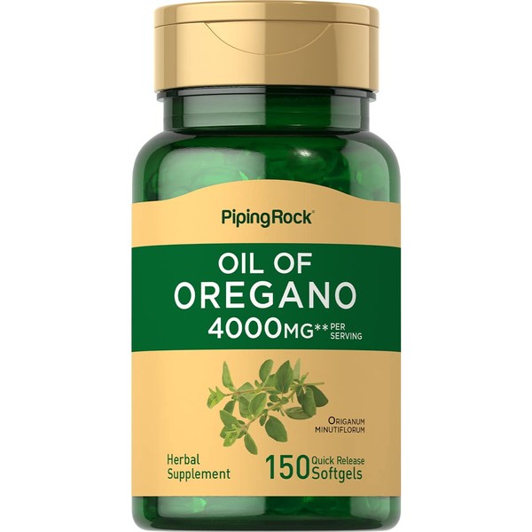 Piping Rock Oil of Oregano 4000mg | 150 Softgel Capsules | Herbal Supplement | Non-GMO, Gluten Free Pills