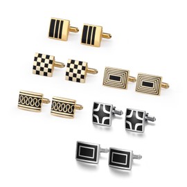 wynameleri Cufflinks Set 6 Pairs for Men, Business Formal Shirts Buttons Cuff Link Packed in Case T0206012